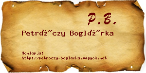 Petróczy Boglárka névjegykártya