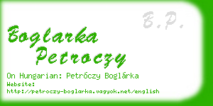 boglarka petroczy business card